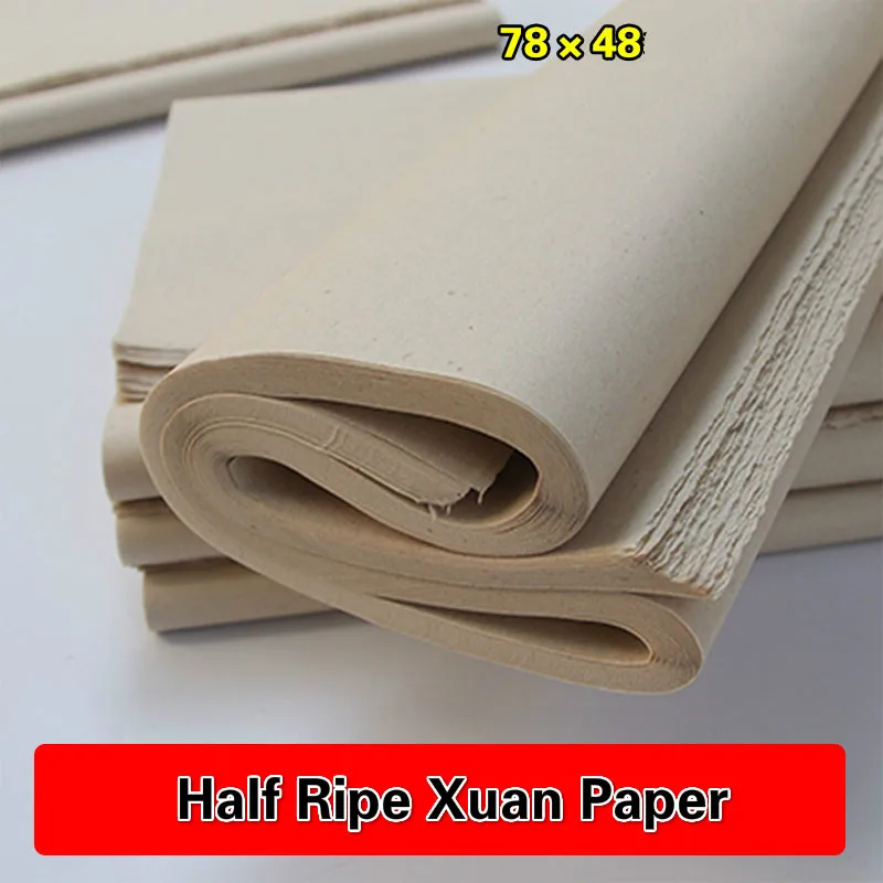 Chinese Rice Paper 70sheet Half-Ripe Xuan Paper Thicken Chinese Painting Calligraphy Practice Pure Bamboo Pulp Paper Papel Arroz