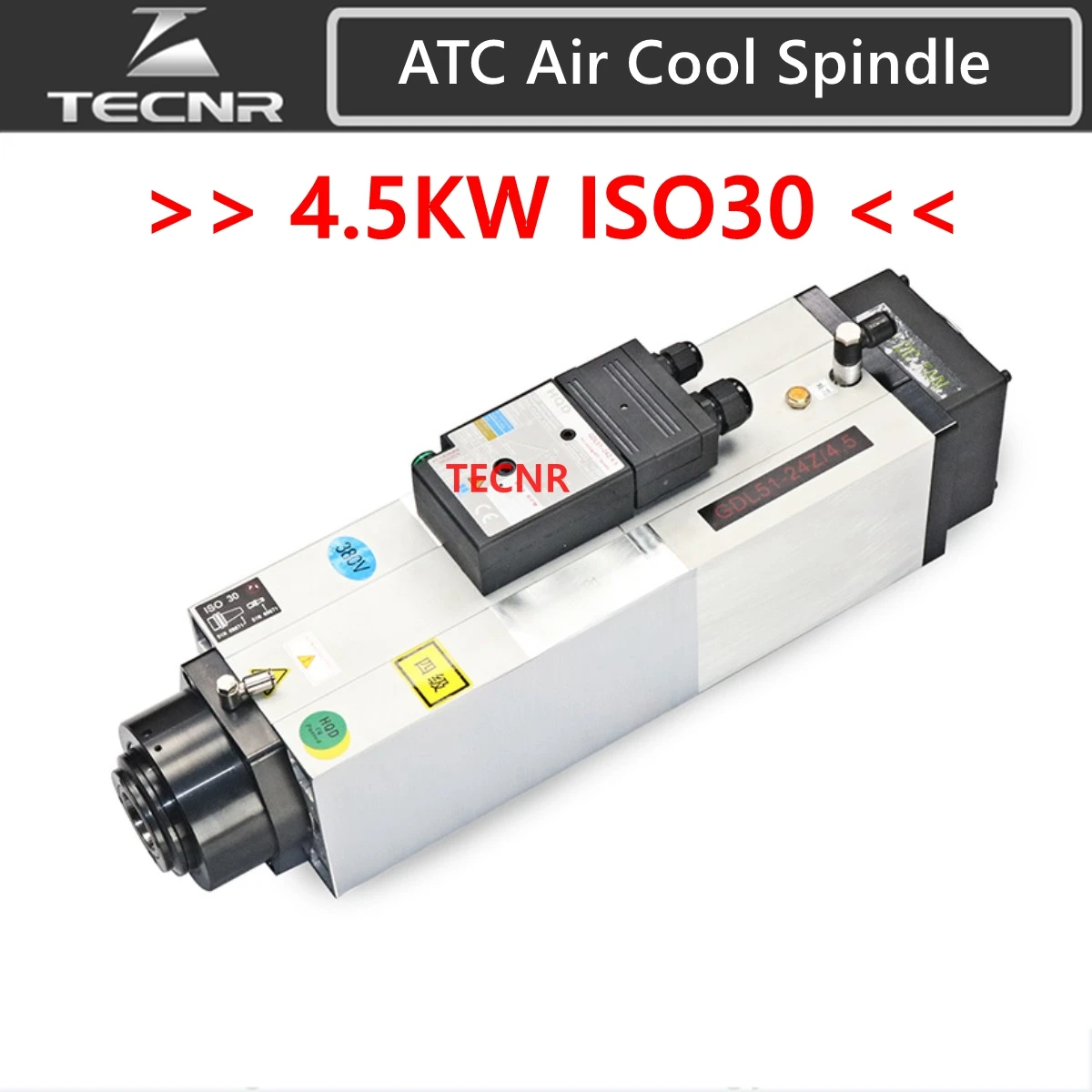 

4.5KW ATC Automatic Tool Change spindle 380V 12000RPM Air cooled spindle motor for woodworking cnc router HQD GDL51-24Z/4.5