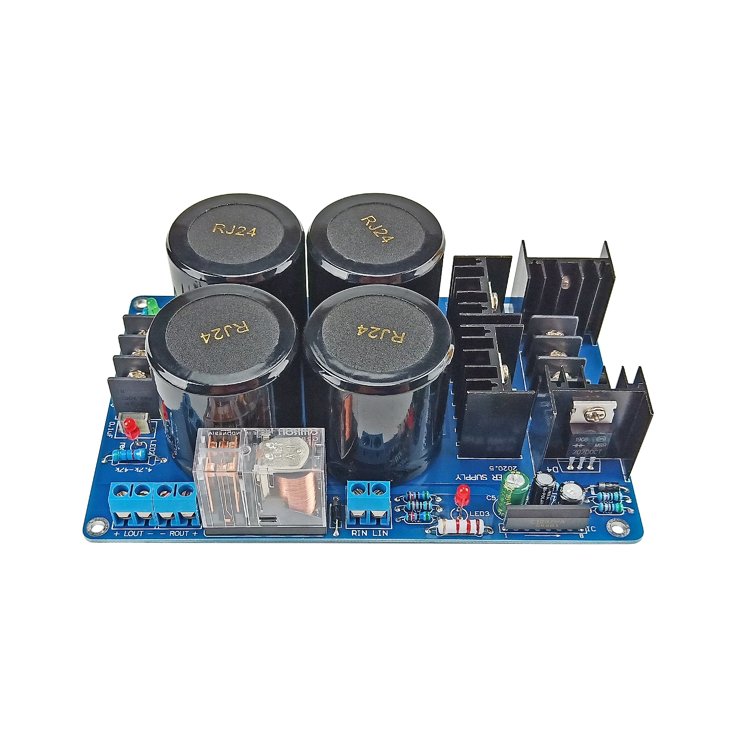 Placa de filtro rectificadora de amplificador Schottky 40A, doble fuente de alimentación, filtro de rectificación UPC1237, protección de altavoz Crcuit AC18-35V