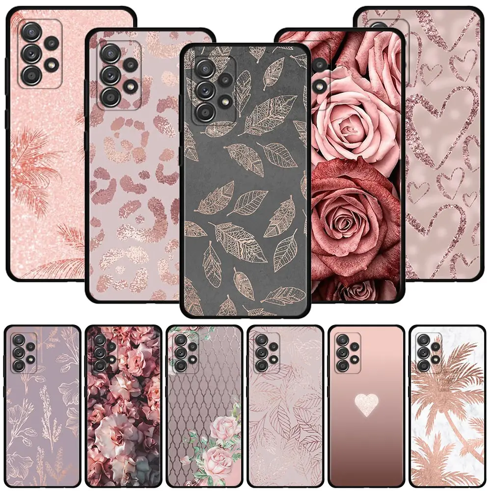 Beautiful Rose Bling Picture Case For Samsung Galaxy A51 A71 A41 A31 A11 A01 A12 A21s A52 A32 A02s A72 A22 A51 5G A02 F42 Shell