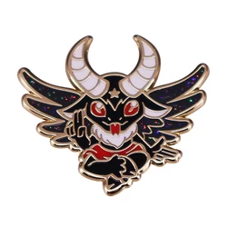 Demon Bat Pin Brooch Glitter Punk Badge