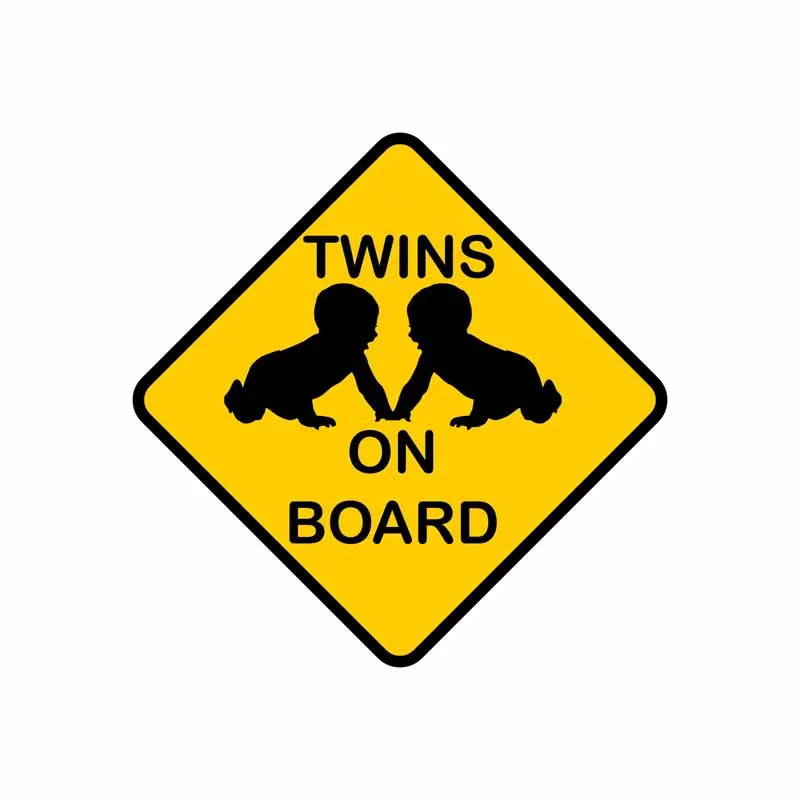 New TWINS ON BOARD Car Sticker Motorcycles Bumper Rear Windshield  suv Cover Scratch Decal Auto Exterior Decoration KK13*13cm