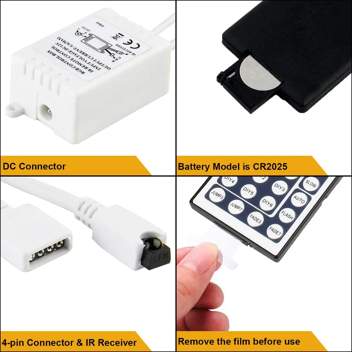 44 Key IR Remote Controller Kit  Wireless Rectifier Control Box DC 12V 2A LED Power Supply Adapter for 2835 3528 5050 RGB LED