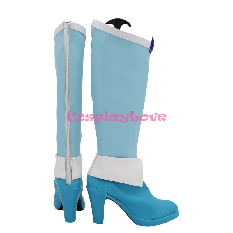 CosplayLove healing in 'good Pretty Cure Sawaizumi Chiyu Cure quinn blu scarpe Cosplay stivali lunghi pelle su misura