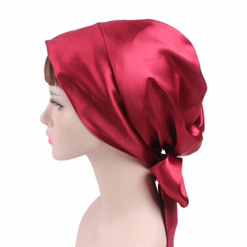 New Style Women Hats Floral Turban Hat Cap Muslims Cap Flower Bonnet Beanie Arab Amira Headwear Satin Turban Islamic Bow Cap New