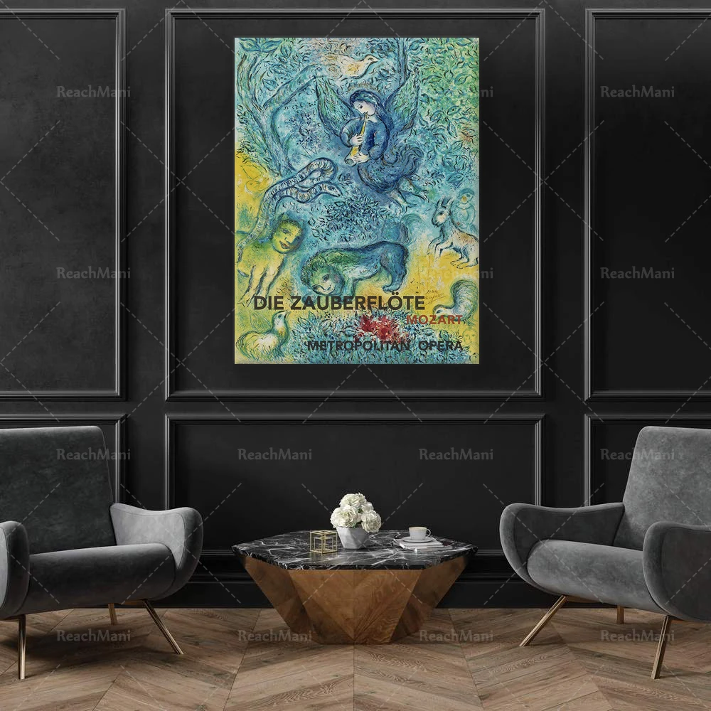 Chagall Vintage Poster, Chagall Metropolitan Opera Poster, Digital Download, Chagall The Magic Flute Art Print