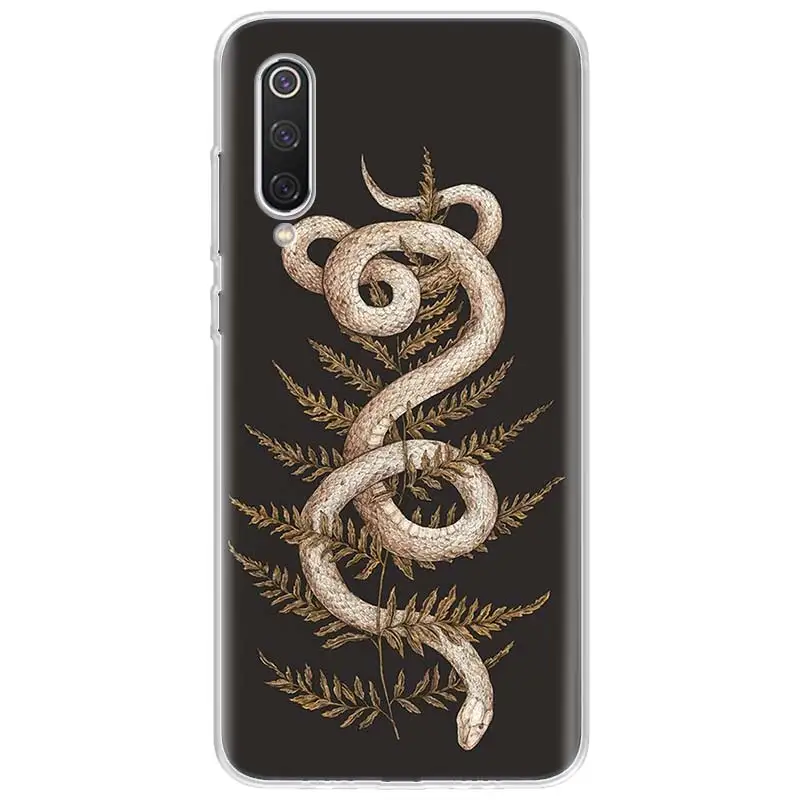 Animal The Snake and Fern Phone Case For Xiaomi Redmi Note 13 12 11 10 11E Pro Plus 12S 11S 11T 10S 9 9S 8 8T 7 Soft TPU Back Co