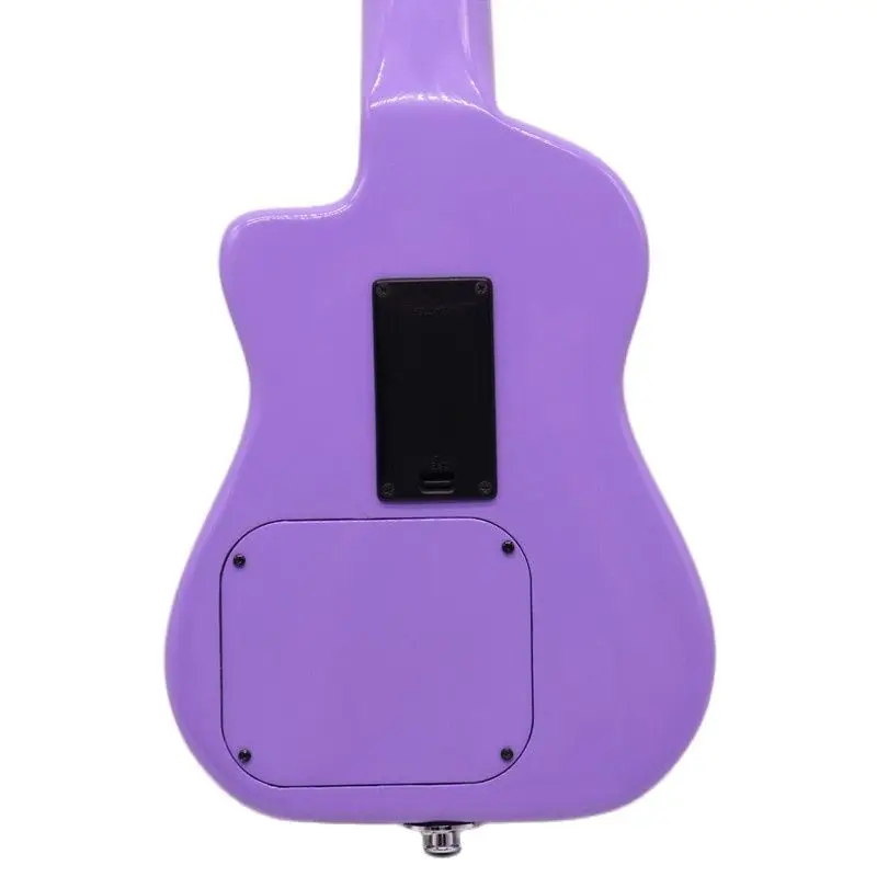 Silent Ukelele with Solid Wood Body, Silent Ukelele, Purple Guitar, 4 Strings, 21 Inch