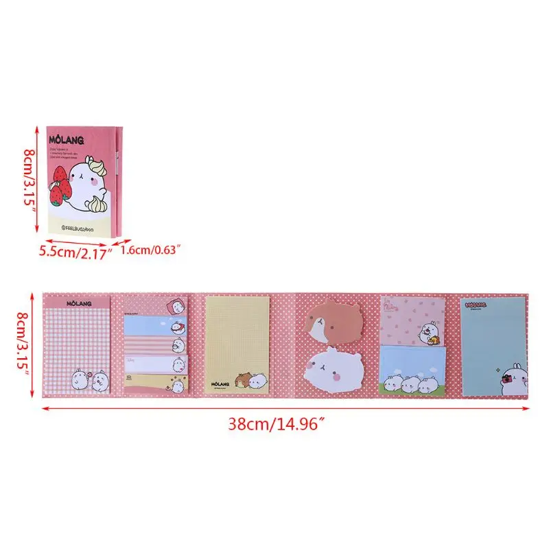 2021 nowe zwierzęta kreskówkowe 6 składany notatnik kartki samoprzylepne zakładka papiernicze notatnik śliczne