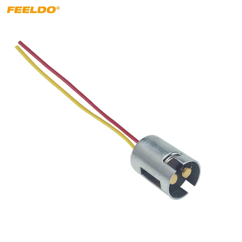 Feeldo conector ba15d para carro, conector de led para substituição de lâmpada com 10 peças, adaptador de suporte com fio de extensão