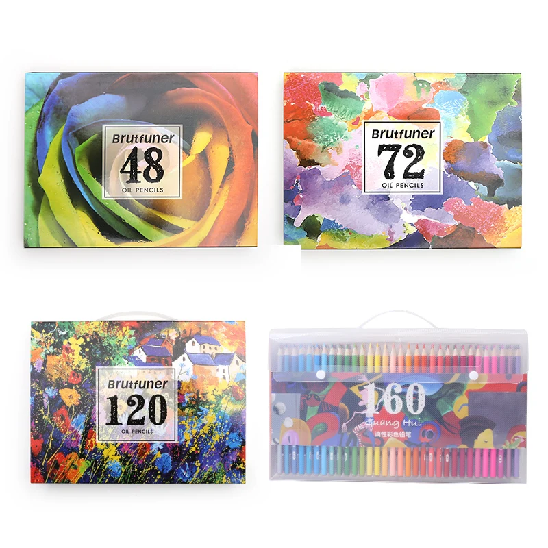 48/72/120/160 Colors Wood Oil Artist Colored Pencils Set  for Drawing Sketch Coloring Books Gifts Art Supplie