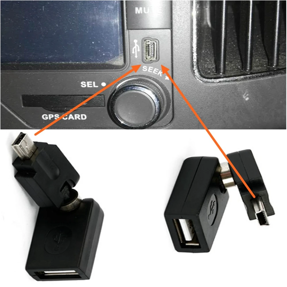 2PCS New USB & Micro & mini 2,0 Male To USB Female 360 degree pivoting angle extension cable adapter Hot new
