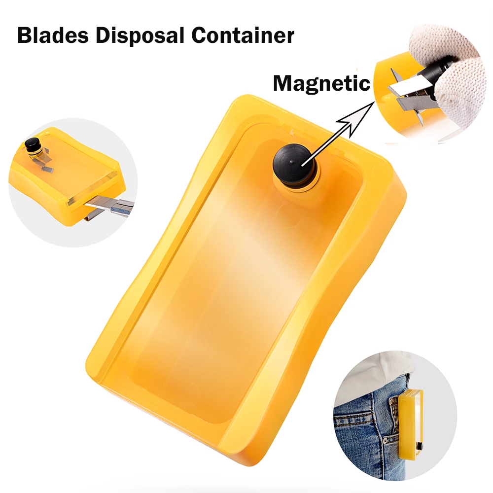 FOSHIO Snap off Knife Blade Disposal Container Carbon Fiber Film Vinyl Car Wrap Cutter Collector Magnetic Broken Blades Storage