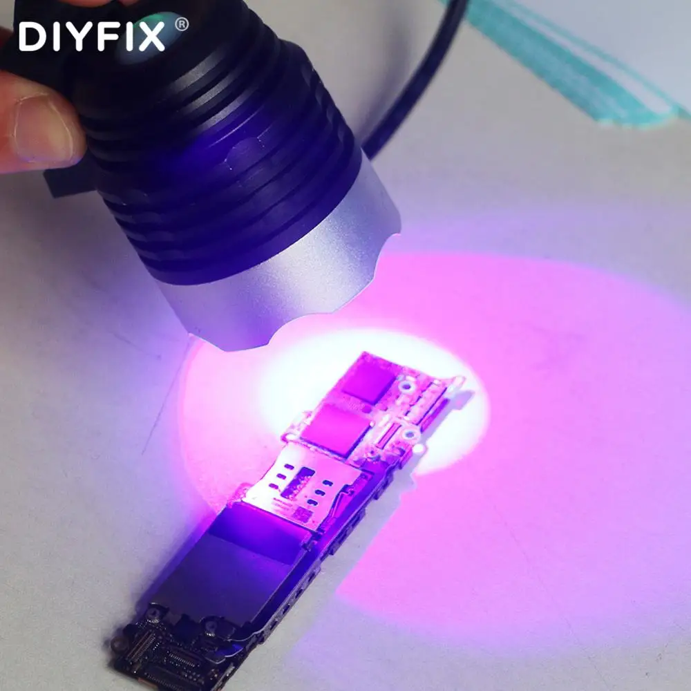 DIYFIX lampe UV huile verte, lumière à durcissement rapide pour carte logique de téléphone portable, outil de réparation de puce CPU NAND USB Ultraviolet 5V
