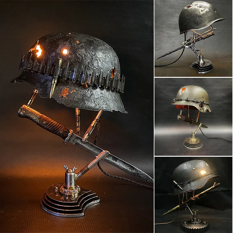 War Relic-Lámparas para decoración del hogar, decoración de escritorio, recuerdo de esa historia, iluminación de mesa, adorno, lámpara de mesa de carga Usb