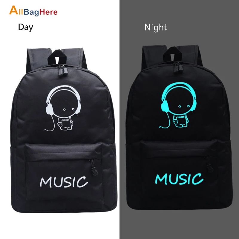 Fashion Luminous Backpack Nylon Lightweight Casual Daypack For Teenage Girls Student School Bag Travel Shopping Backpacks Female