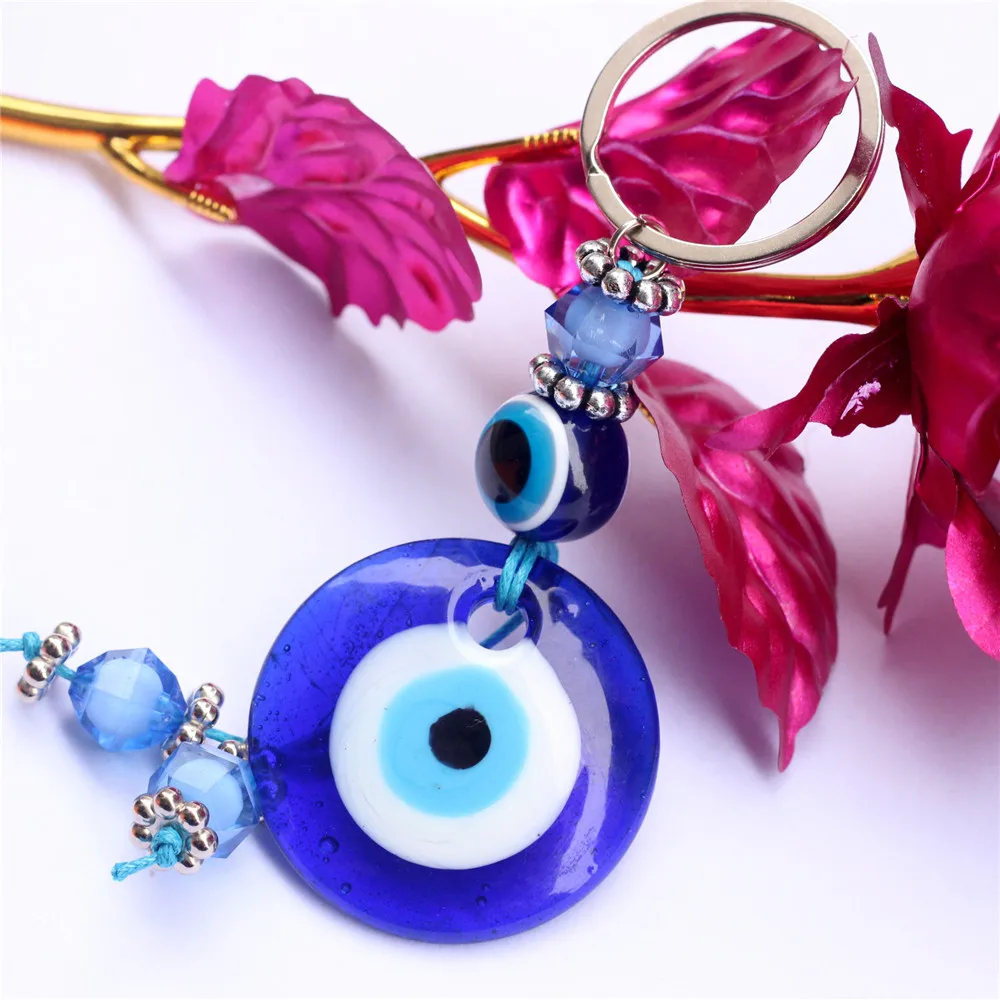 Turkish Blue Eye Key Chain, Alloy Glass, Travel Memorial Wall Hanging, Home Decorations, Devil's Eyes Bag, Small Pendant, Gift