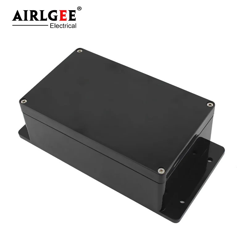 Black Plastic Enclosure Electronic Housing Instrument Case Electrical Project Waterproof Junction Box Outdoor Distribution Box