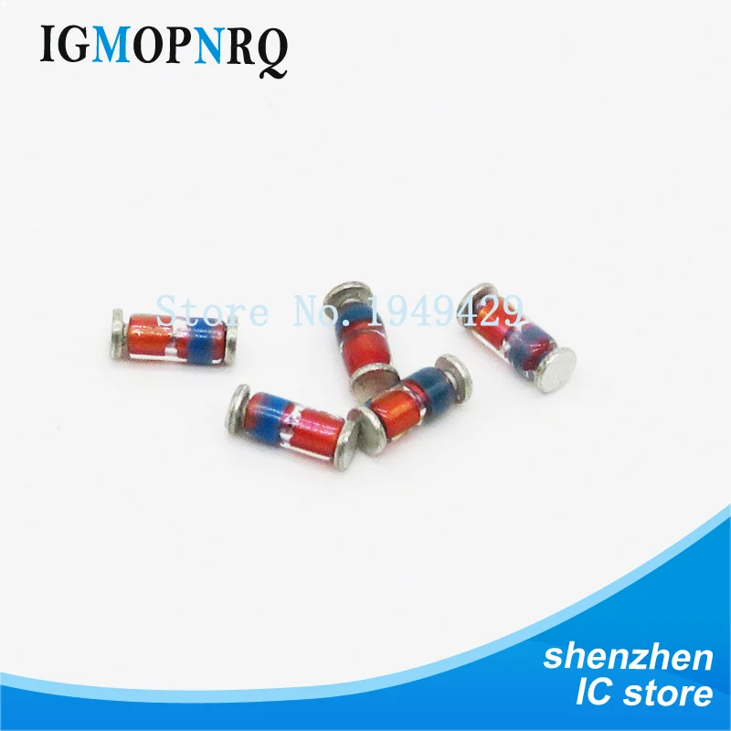 100PCS 1/2W 0.5w Zener diode ZMM 2V4 - 47V 3V 3V3 3V9 4V7 5V1 7V5 8V2 10V 12V 15V 16V 18V 20V 24V 30V 47V LL34 SMD diode package