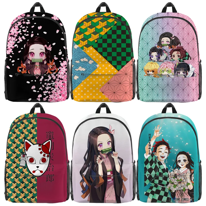 Children Demon Slayer 3D Print Backpacks for Girls Boys Anime Bookbags Kids Cartoon School Bags Students Knapsacks Woman Bagpack