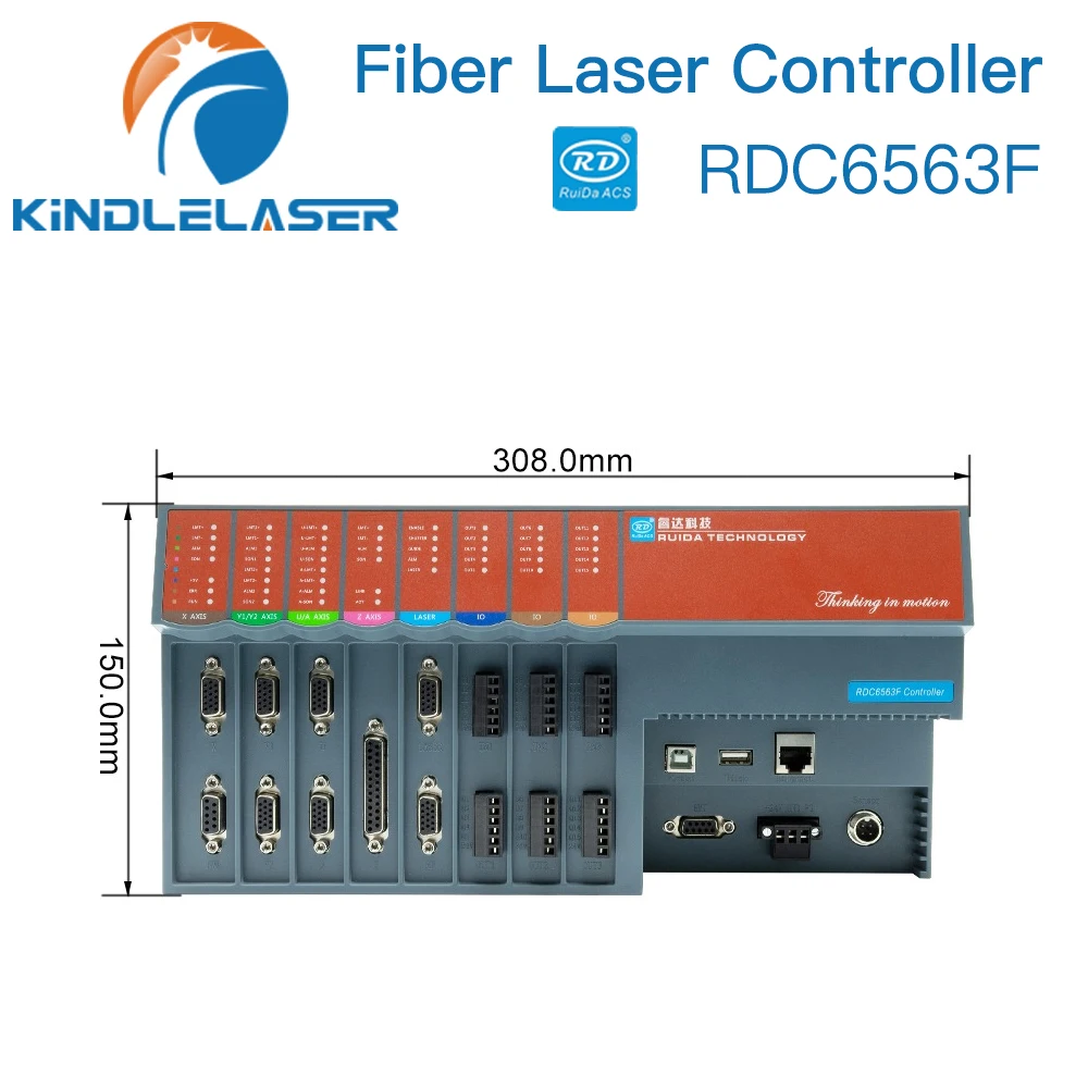 KINDLELASER Original Fiber Laser Controller Ruida RDC6563F Auto-calibration Three Axis Control for 1064nm Fiber Cutting Machine