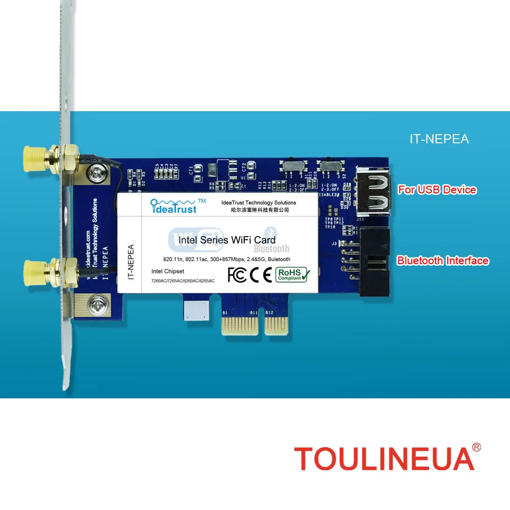 

TL-NEPEA-8265ac 802.11AC Intel 8265 ac 8265AC 8265NGW PCI-E PCIe 1x X1 BT 4.2 WiFi Card For desktop PC PK Intel 7260 7265 8260