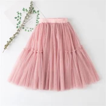 Girls Cotton Lace Tutu Skirt 2 Kids Skirts For Girls Cotton Lace Tutu Pleated Skirt Black Pink Gray Children's Clothing 4 6 8 10 12Y Pettiskirt Party Clothes 2