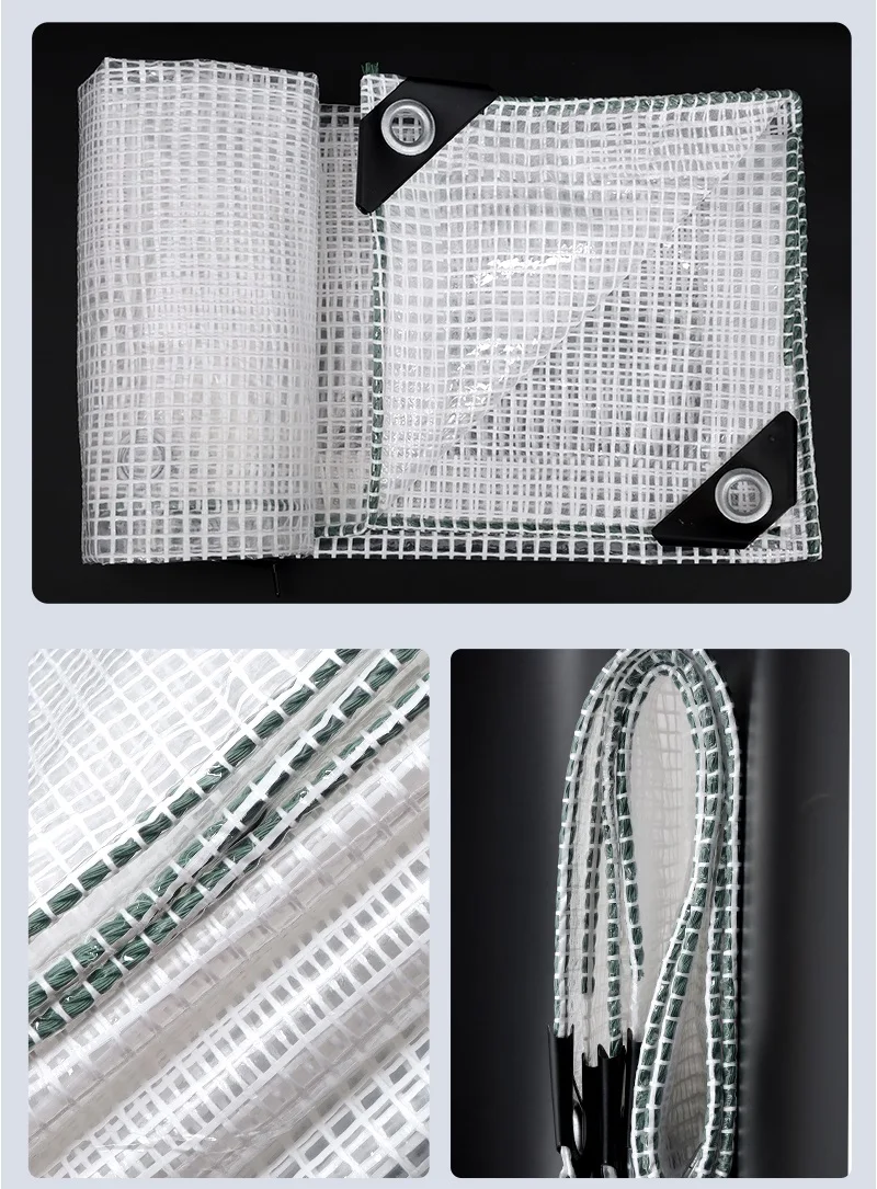 Verdicken 0,32mm Transparent Grün Qualität PVC Kunststoff Regendicht Plane Garten Gewächshaus Sonnenschutz Winddicht Regen Shelter – Detail 10