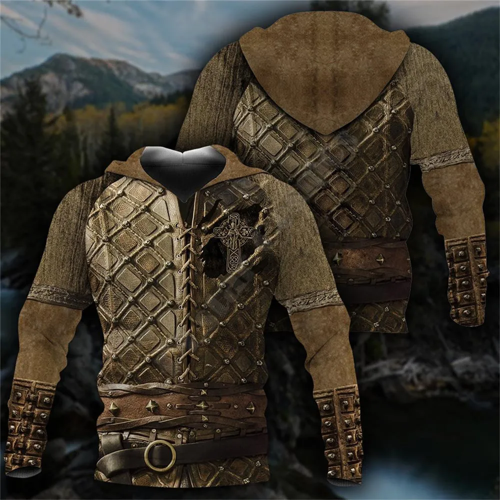 Irish Armor Knight Warrior Chainmail 3D Printed Hoodies Fashion Pullover Men For Women Sweatshirts Sweater Cosplay Costumes 01