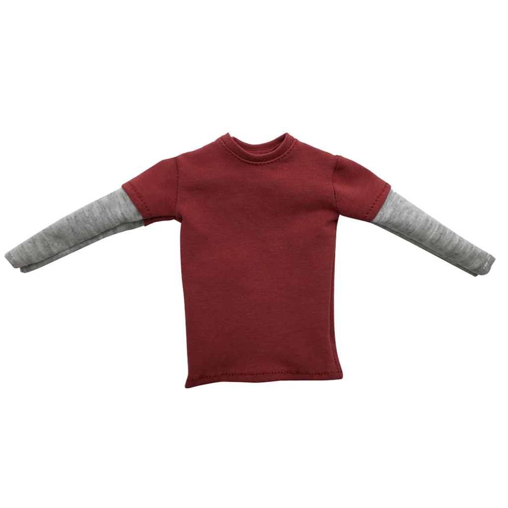 1/6 Scale Mens Double Sleeve Long T-shirt Top Clothing for 12'' Male    Enterbay Action Figure Accessories