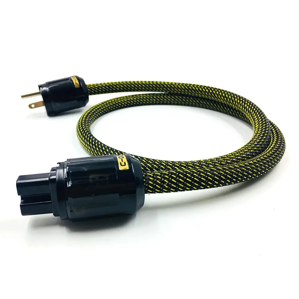 Colleimage Free shipping Audio US Power Cord, Pure Copper Power Cable, US AC Power Plug Connector Audio Power Extension Cable