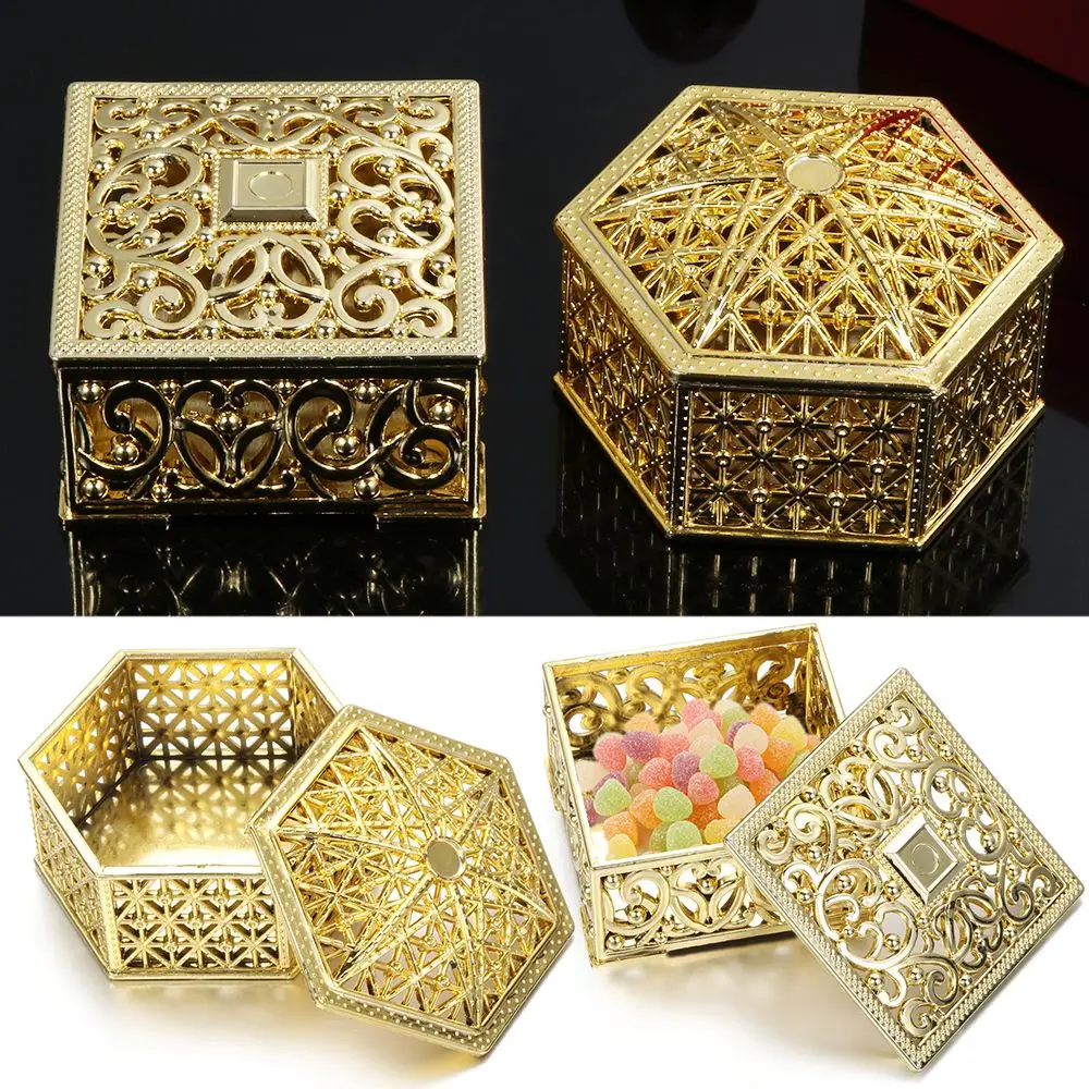 Vintage Souvenir Hollow Candy Box Jewelry Storage Trinket Organizer Plastic Transparent