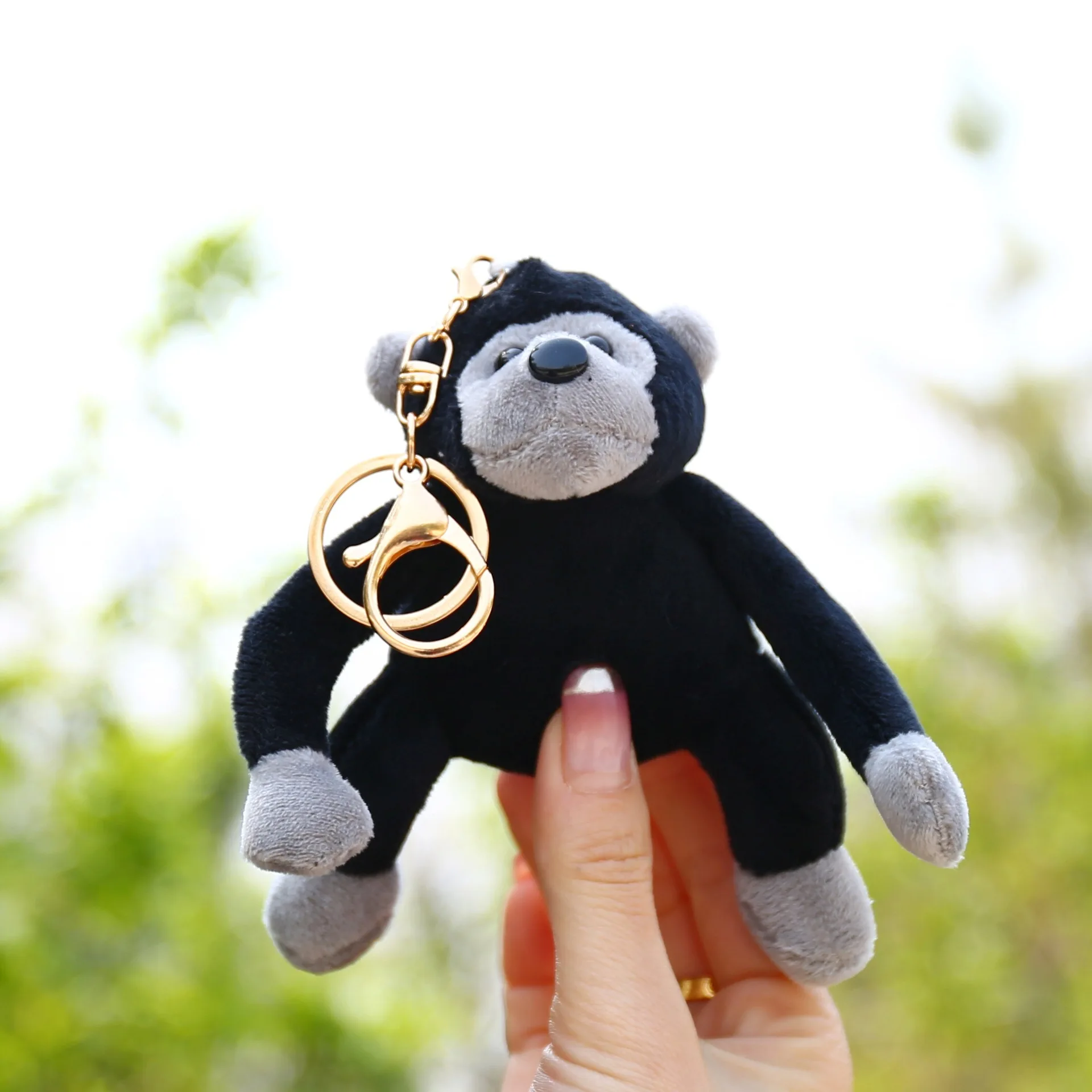 Cute Girl Plush Fur Monkey Key Chain Orangutan Keychain on Pant Women Bag Car Trinket Female Toy Jewelry Wedding Party Doll Gift