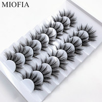 MIOFIA 8 pairs 3D mink eyelashes wholesale, no cruel mink eyelashes, artificial mink lashes bulk, natural false eyelashes makeup