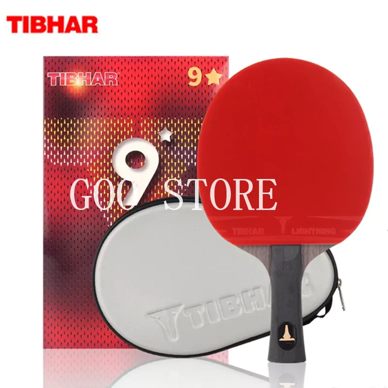 TIBHAR-raqueta de tenis de mesa de 9 estrellas, pala de carbono de goma pegajosa Superior, raquetas de Ping Pong con granos, palo de paleta de Ping