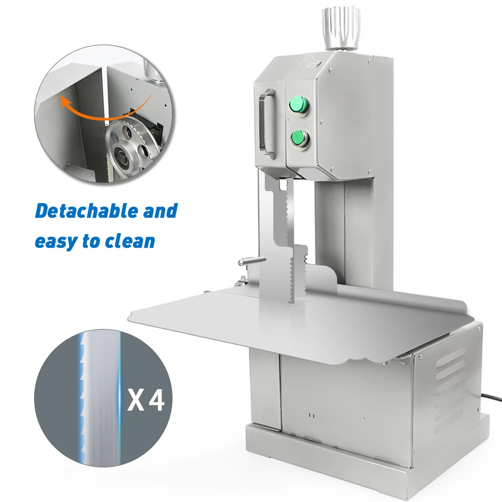 

Commercial Meat Bone Sawing Machine Electric Desktop Frozen Meat Bone Beef Fish Steak Cutting Machine 850w +4 Saw Blades