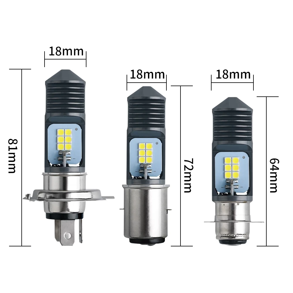 1PC H4 BA20D P15D LED Motorcycle Headlight Bulbs 6000k Hi/lo Beam 3030 12SMD Moto LED Scooter ATV Accessories Fog lamp Yellow