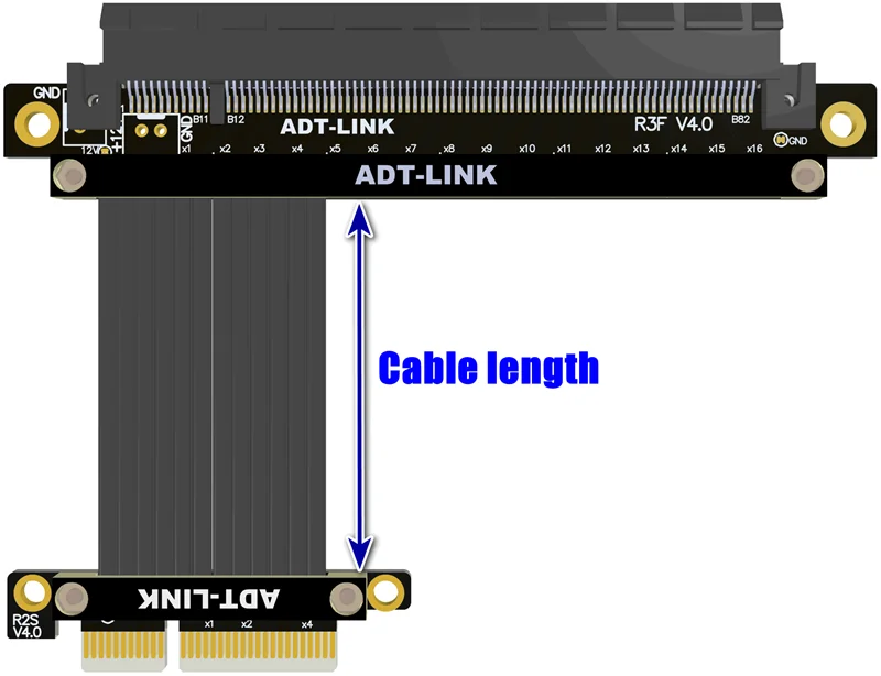 Nuovo cavo di prolunga PCIe 4.0x4 a x16 Full Speed 4.0 pci-e Riser Adapter Extender per scheda grafica per GTX3080ti RX5700xt GPU