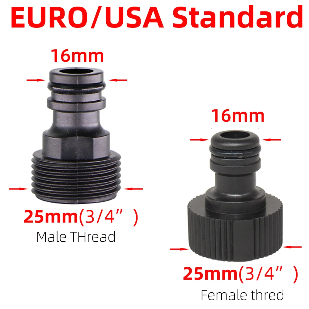 Quick Connector Nipple EURO USA 3/4 Inch Male Threaded Hose Pipe Adapter for Garden Tubing Drip Irrigation Watering System