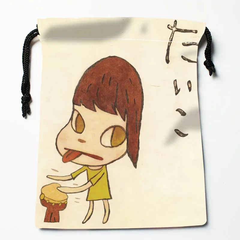 Custom Yoshitomo Nara Drawstring Bag 18*22cm Small Travel Women Small Cloth Bag Christmas Gift pouch W-0616