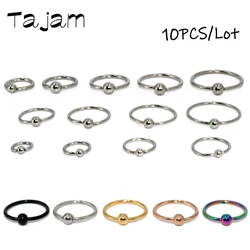 10PCS/Lot Stainless Steel Nose Septum Ring Ear Tragus BCR CBR Captive Bead Ring Jewelry Lip Hoop Piercing