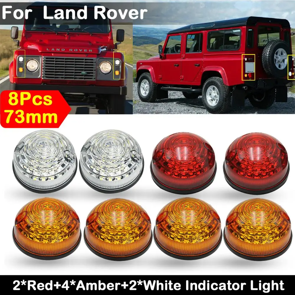 

4*Yellow+2*Clear+2*Red LED Turn signal Lamp Stop lights Clearance Light For Land Rover Defender Complete Led Lamp Upgrade Kit