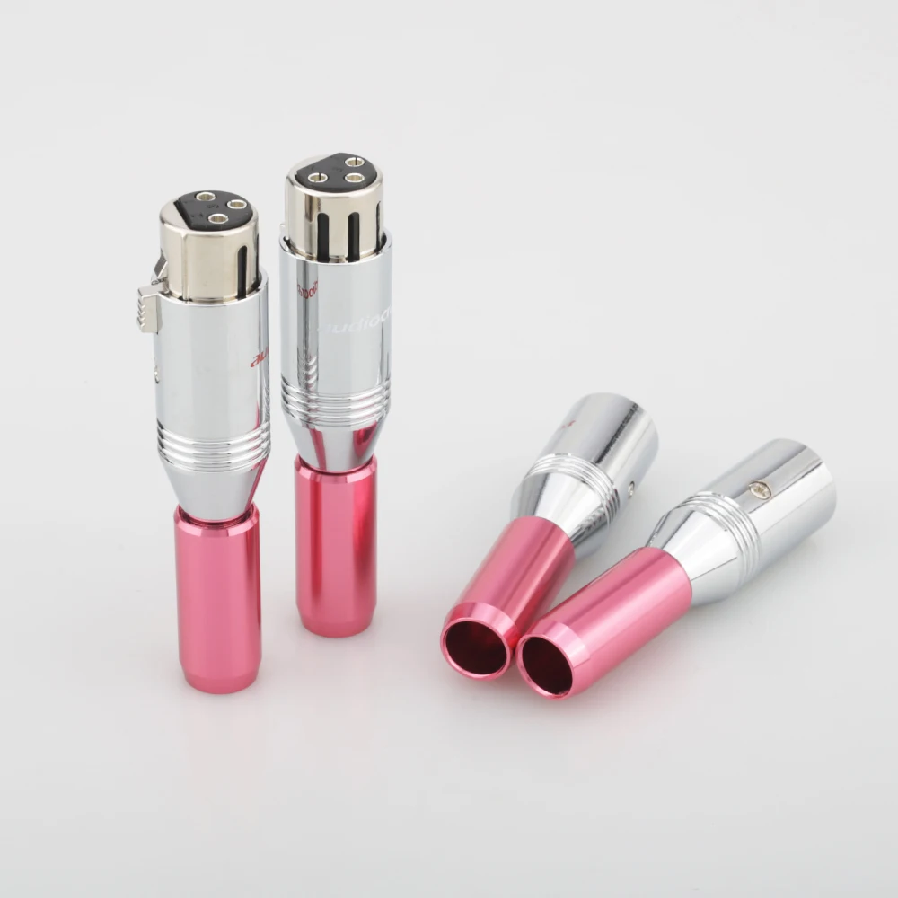 Audicorast 2 Nữ 2 Chiếc Nam XLR Hi Cấp Âm Thanh Hifi Jack 3 Chân Cắm Cổng Kết Nối Đen Vỏ Kim Loại đồng Thau Đồng Bạc XLR Sock