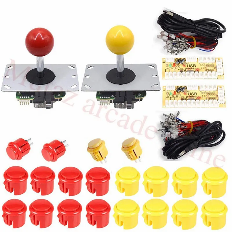 

Arcade Kits DIY Controller USB Encoder to PC Games 5Pin 8 Ways Arcade game Joystick+20 x Push Buttons for Raspberry Pi 1 2 3