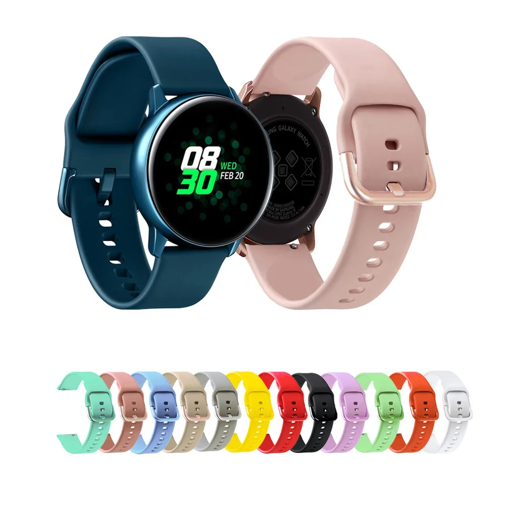 Correa de silicona para Samsung Galaxy Watch Active 2 3 Gear S2, pulsera para Huami Amazfit bip, 18mm, 20mm, 22mm