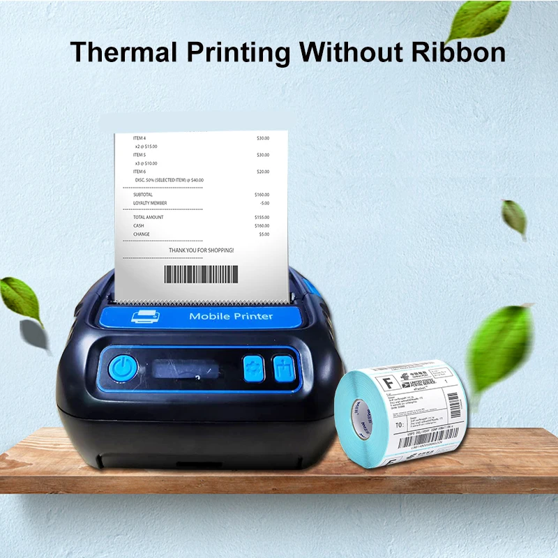 Mini Thermal Printer 3inch 2 in 1 Portable Printer 80mm receipt 80mm Bluetooth pos system Printing Machine for Commercial