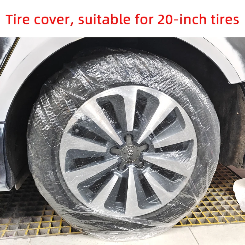 Disposable Car Tire Cover Spray Paint To Cover The Transparent Plastic Protective Cover Suitable For 17/18/19/20 Inch Tires