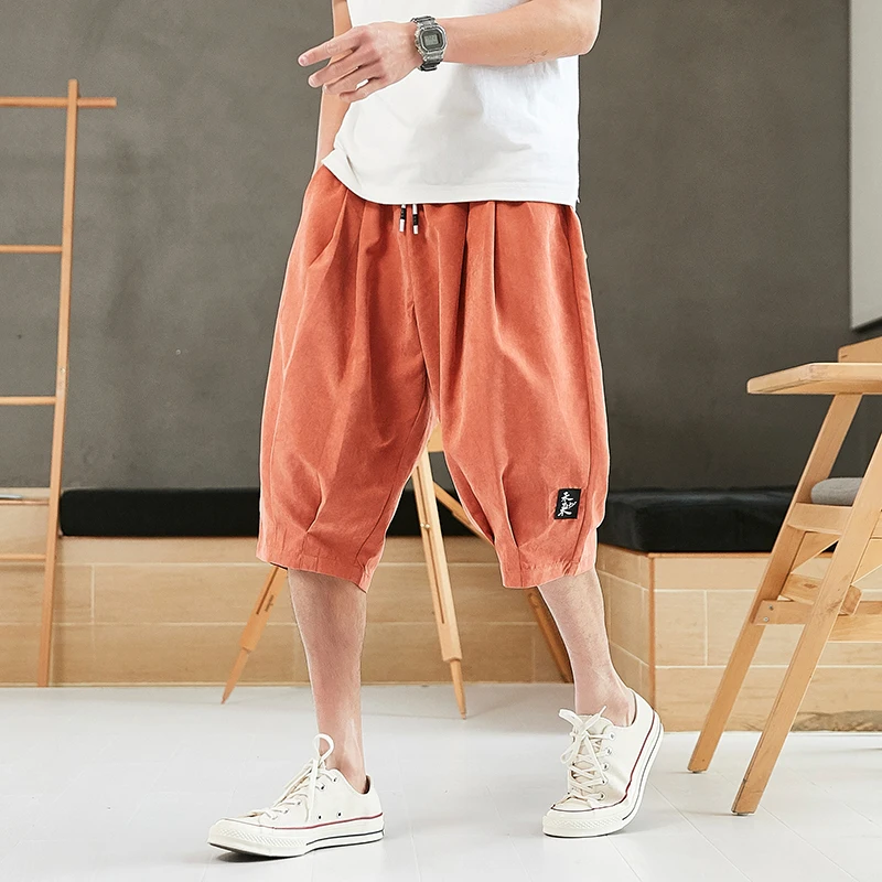 

Summer Harem Pants Men Short Joggers Calf-Length Casual Baggy Pants Male Capris Trousers Plus Size 8XL