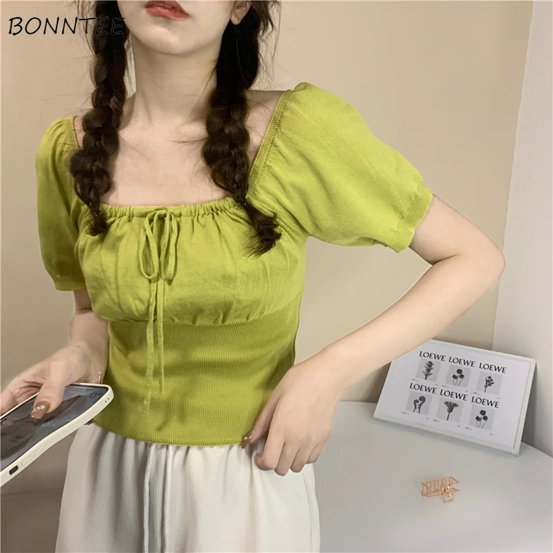 Blouse Women 6 Colors Puff Sleeve Backless Sexy Female Summer Hot Sale Casual Harajuku Popular Party Sweet Girls Simple Ins Chic