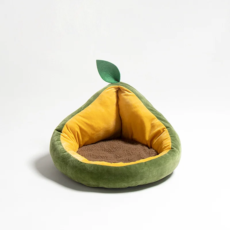 

Indoor Avocado Cat Bed Soft Warm Cats Dog House Puppy Cage Cave Sleeping Mat Cushion Cats Products for Pets Warm Winter Supplies